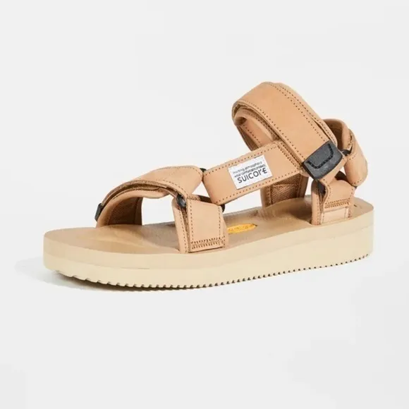 Suicoke Depa Sandals Tan Beige Velcro V2NU Color size 5 / 6