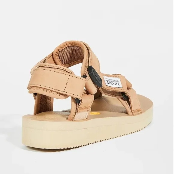 Suicoke Depa Sandals Tan Beige Velcro V2NU Color size 5 / 6