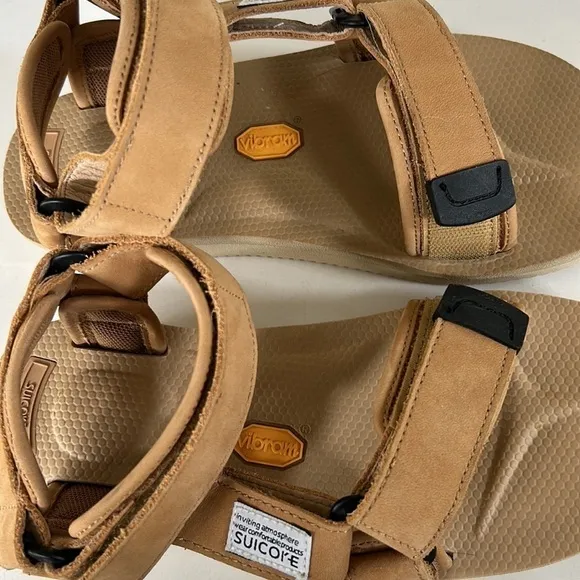 Suicoke Depa Sandals Tan Beige Velcro V2NU Color size 5 / 6