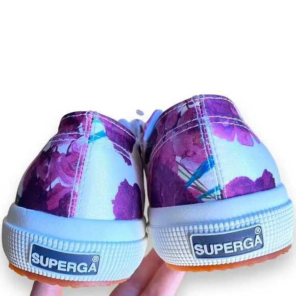 Superga Fantasia Collection Purple Floral Low Top Summer Sneakers Women's US 9