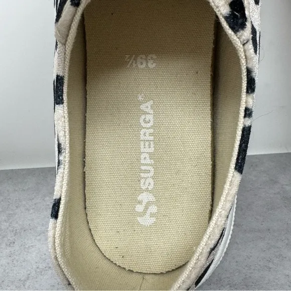 Superga Sneakers Size 7 Velvet Animal Print Hipster Holiday Chic Travel