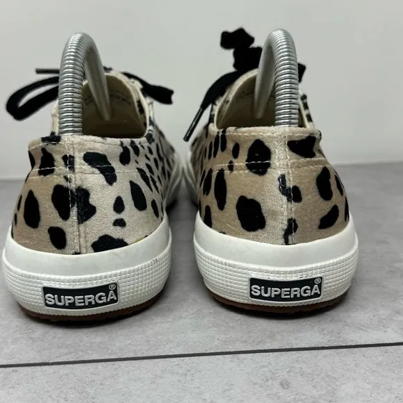 Superga Sneakers Size 7 Velvet Animal Print Hipster Holiday Chic Travel