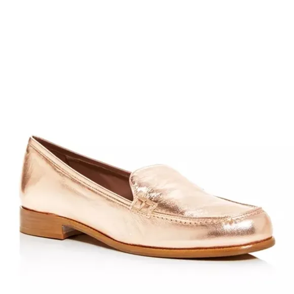 Tabitha Simmons rose gold metallic Nappa leather Blakie loafers sz 7.5