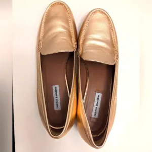 Tabitha Simmons rose gold metallic Nappa leather Blakie loafers sz 7.5