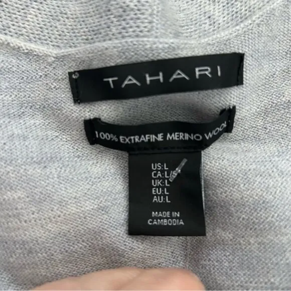 Tahari Extra Fine Merino Wool Duster Cardigan