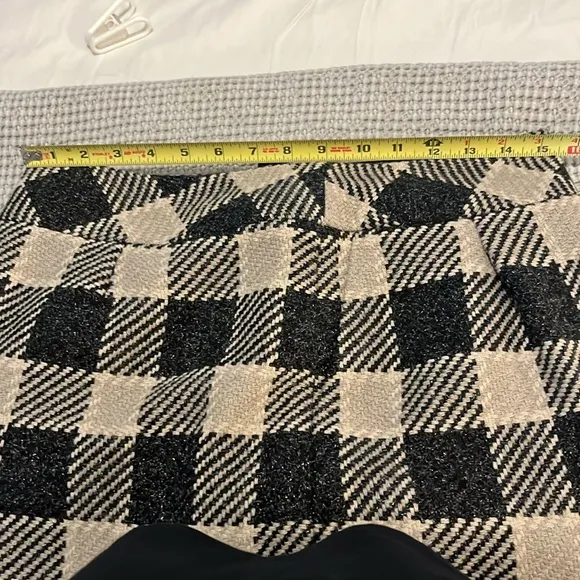 Talbot Tweed Plaid Checkered Neutral Tone Mini Skirt Sz 8