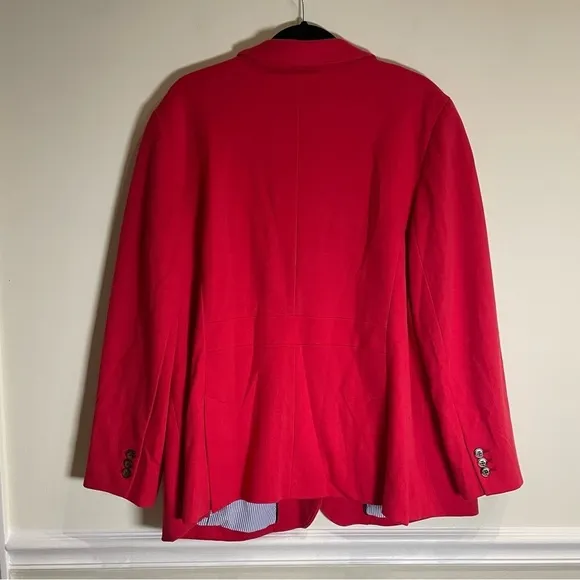 Talbots Aberdeen Blazer NWOT Pique Knit Red Size Size 22W Pockets Lined