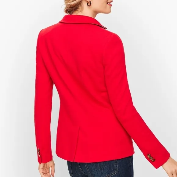 Talbots Aberdeen Blazer NWOT Pique Knit Red Size Size 22W Pockets Lined