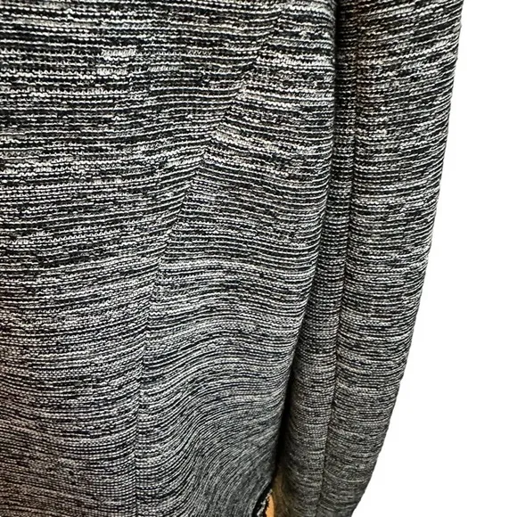 Talbots - Black Tweed Knit Open Front Cardigan Blazer with fringe trim