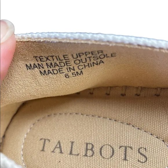 Talbots Canvas Embroidered Butterfly Flats