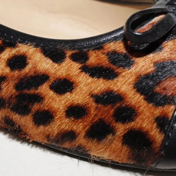 Talbots Cap Toe Leopard Print Ballet Flats in Calf Hair