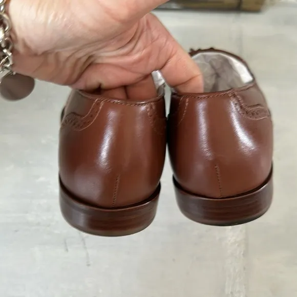 Talbots Leighton Tasseled Brogue Nappa Leather Loafers in Cognac 8.5 Preppy Shoe