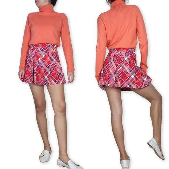 Talbots Peachy Orange Pure Cashmere Turtleneck Sweater Fits S-M