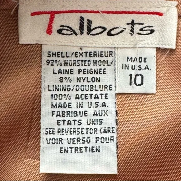 Talbots Red Blue Wool Plaid Wrap Vintage Lined Midi Skirt Size 6