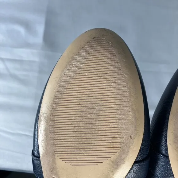 Talbots Ryan D-Ring Loafers - Tonal Webbing Navy Leather Womens 9.5M P203041445