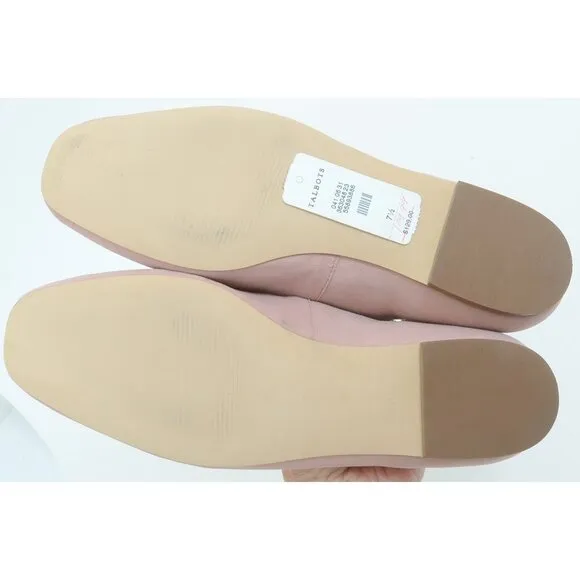 Talbots Women's 7.5 Pink Suede Leather Slip-On Flat Loafers Business Office