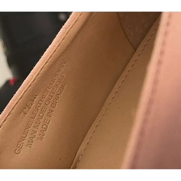 Talbots Women's 7.5 Pink Suede Leather Slip-On Flat Loafers Business Office