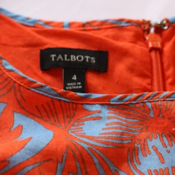 Talbots Women’s Fit &amp; Flare Sleeveless Floral Pleated Dress Size 4