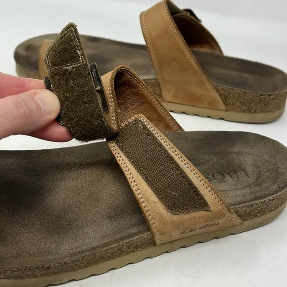 TAOS FOOTWEAR TOE RING CARAMEL Brown Leather Sandals EU 41 US 10-10.5