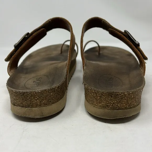 TAOS FOOTWEAR TOE RING CARAMEL Brown Leather Sandals EU 41 US 10-10.5