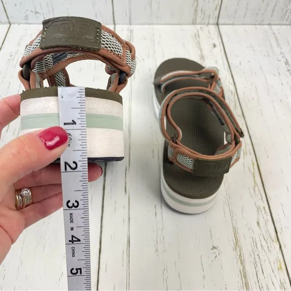 TEVA Flatform Universal Mesh Print Platform Sandals *Olive/Sea Foam‎