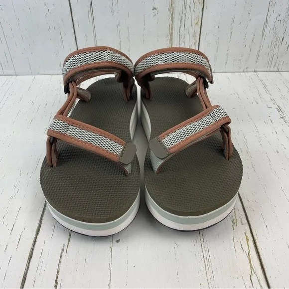 TEVA Flatform Universal Mesh Print Platform Sandals *Olive/Sea Foam‎