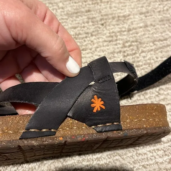 The Art Company Women’s Sandals EU 39 Black Velcro Thong Heel Strap