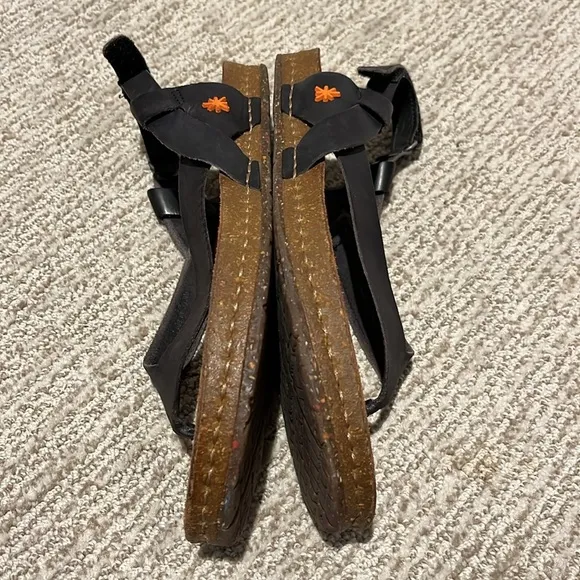 The Art Company Women’s Sandals EU 39 Black Velcro Thong Heel Strap