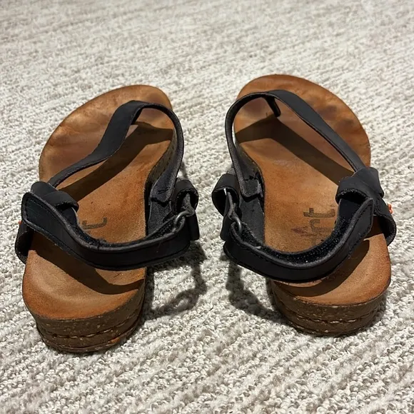 The Art Company Women’s Sandals EU 39 Black Velcro Thong Heel Strap