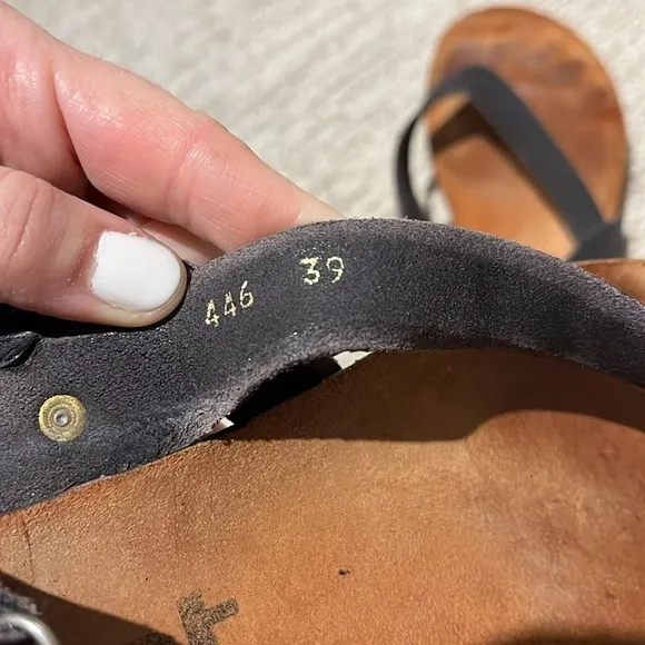 The Art Company Women’s Sandals EU 39 Black Velcro Thong Heel Strap