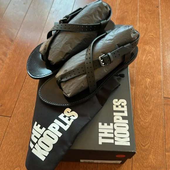 The Kooples Perforated thong Sandals size 40 or a US 9. New with box and dustbag