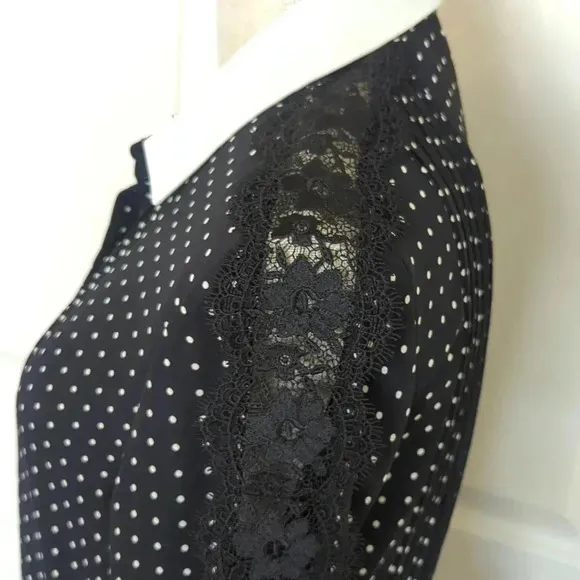 The Kooples Polkadot and Lace Shirt Dress
