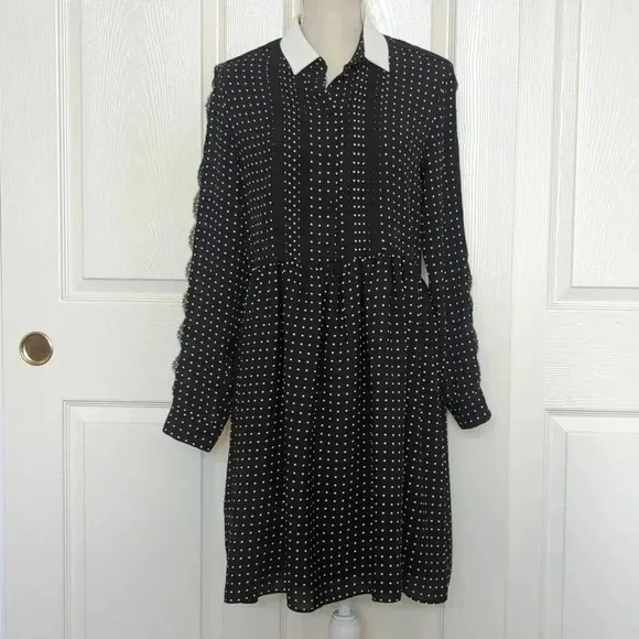 The Kooples Polkadot and Lace Shirt Dress