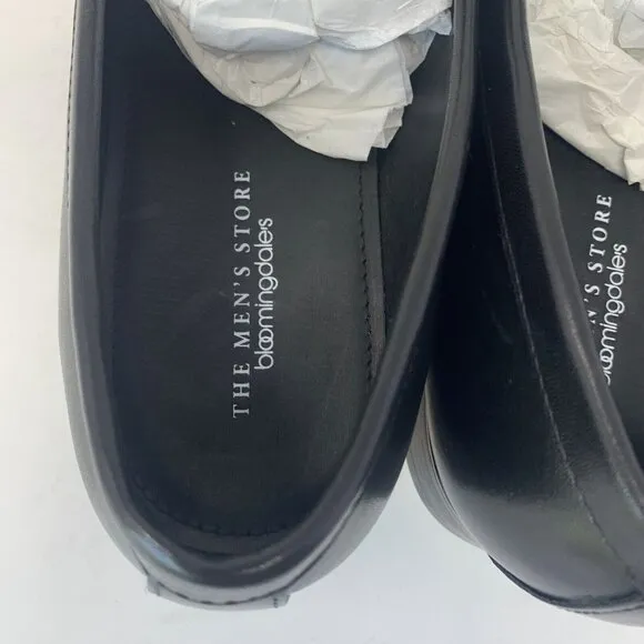 The Men's Store at Bloomingdale's Bit Loafers Mens 9 Black Leather Slip-on S0699