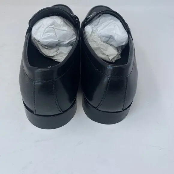 The Men's Store at Bloomingdale's Bit Loafers Mens 9 Black Leather Slip-on S0699