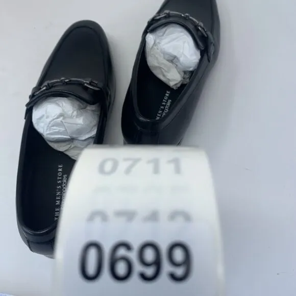 The Men's Store at Bloomingdale's Bit Loafers Mens 9 Black Leather Slip-on S0699