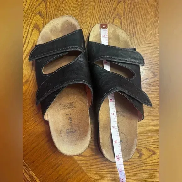 Think! Mizzi 2 Strap (adjustable velcro) Black Sandals Size 9.5 -EU 40