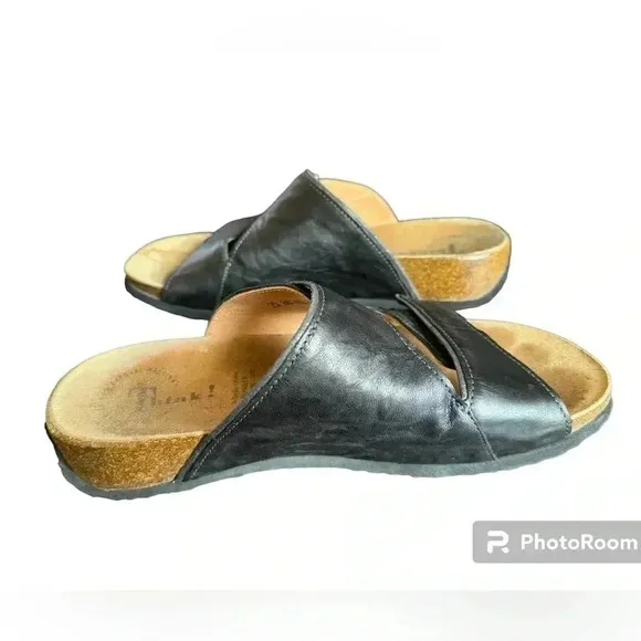 Think! Mizzi 2 Strap (adjustable velcro) Black Sandals Size 9.5 -EU 40