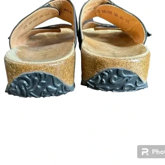 Think! Mizzi 2 Strap (adjustable velcro) Black Sandals Size 9.5 -EU 40