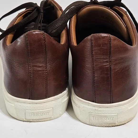 Thursday Boot Co Everyday Sneakers Shoes Mens Sz 9.5 Brown Leather Lace Handmade