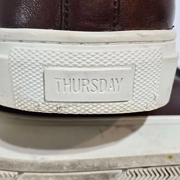 Thursday Boot Co Everyday Sneakers Shoes Mens Sz 9.5 Brown Leather Lace Handmade