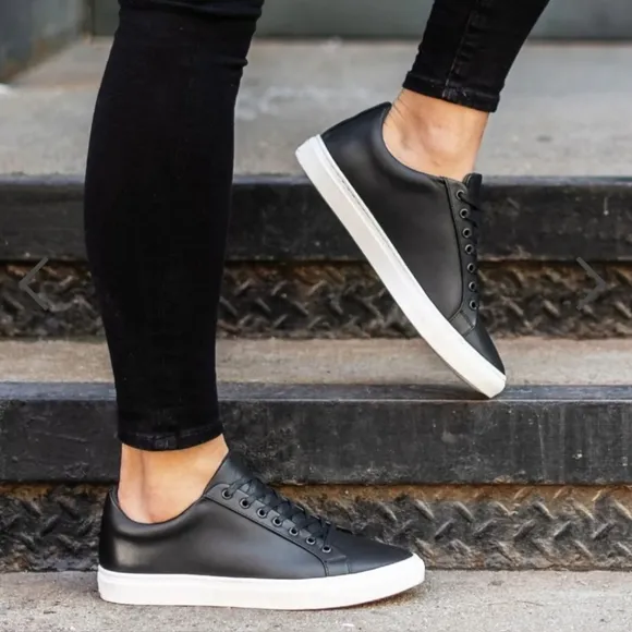Thursday Everyday Premier Low Top BLACK Leather Sneakers Womens Size US 6.5