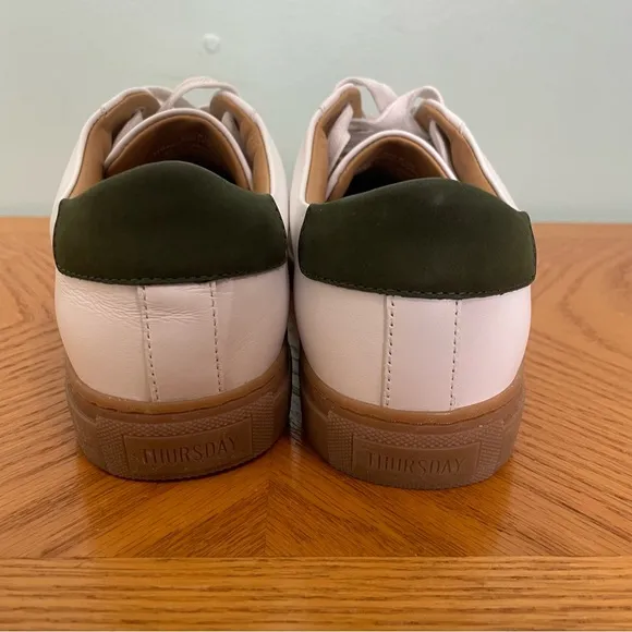 Thursday Everyday Women’s Legacy Sneakers White Green Leather Size 8 Gum Soles
