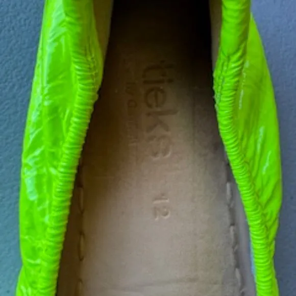 Tieks by Gavrieli Mellow Yellow Patent Ballet Flats, Size 12