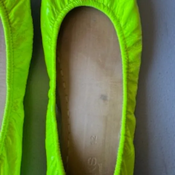 Tieks by Gavrieli Mellow Yellow Patent Ballet Flats, Size 12
