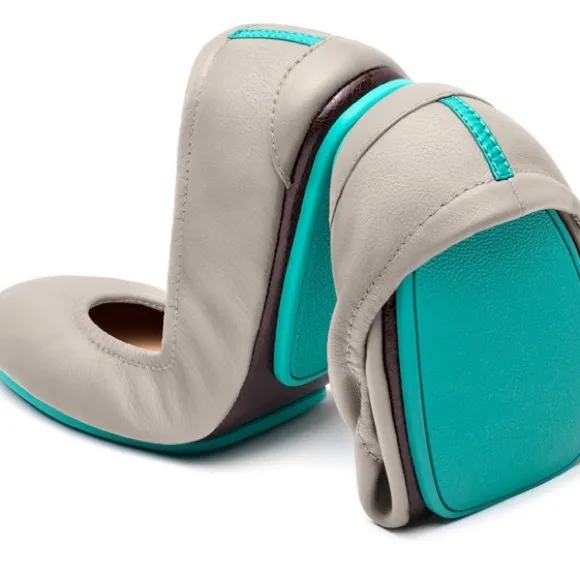 Tieks Women's Feather Grey Italian Leather Ballet Flats size 10
