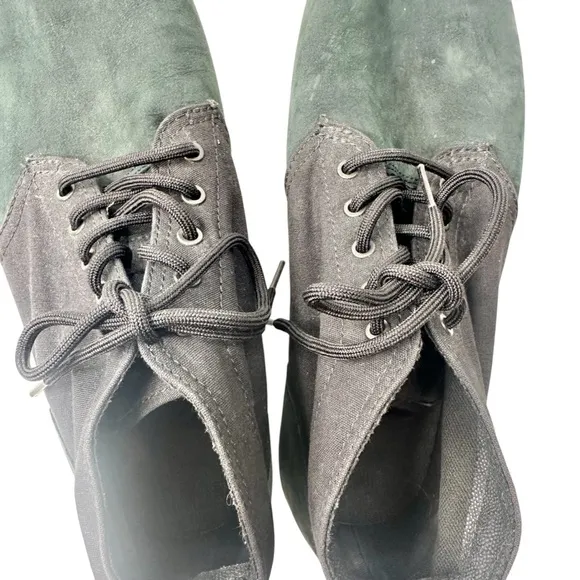 Timberland Newport Bay black canvas dark green suede men’s 10.5 chukka sneakers