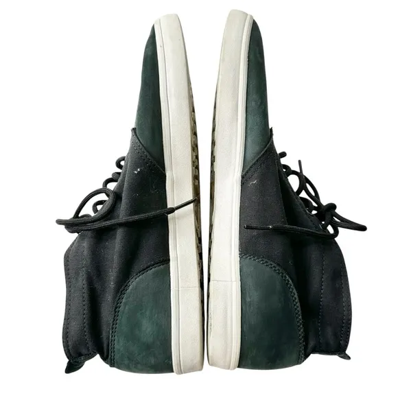 Timberland Newport Bay black canvas dark green suede men’s 10.5 chukka sneakers