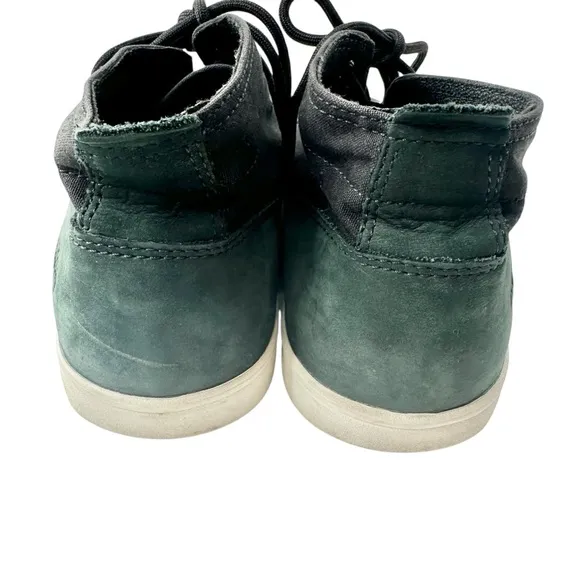 Timberland Newport Bay black canvas dark green suede men’s 10.5 chukka sneakers