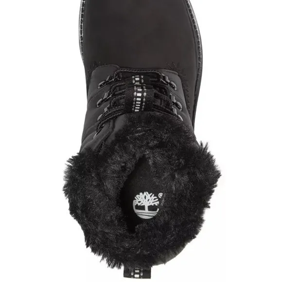 Timberland Premium 6 IN Warm Lined Black Ankle Boots Bootie Shoes Flats 8.5 NEW